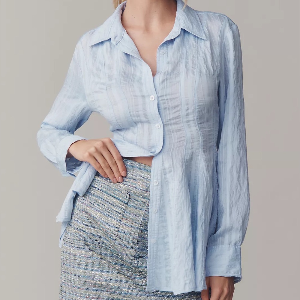 Anthropologie’s Maeve Waisted Button down Tunic - Picture 3 of 6